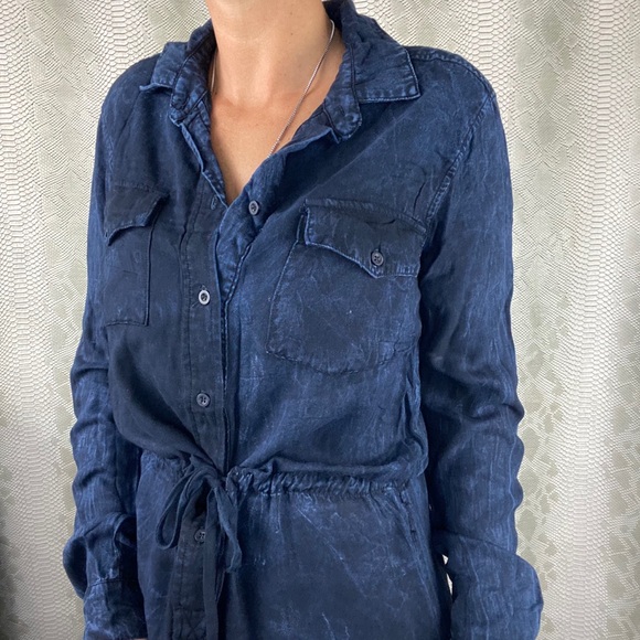 Bella Dahl blue long sleeve tye dye dress 4 for 100 - Picture 3 of 5